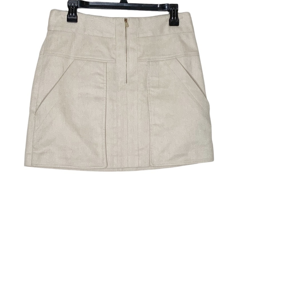 𝅺ANN Taylor wheat colored mini skirt. Linen blend Size 6 - Picture 2 of 6